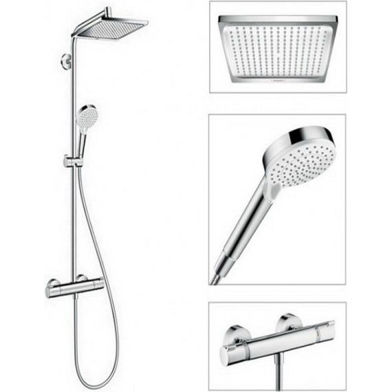 Душевая стойка Hansgrohe Crometta E 240 1jet Showerpipe 27271000 - фото, картинка 2 Душевая стойка Hansgrohe Crometta E 240 1jet Showerpipe 27271000 - фото 2
