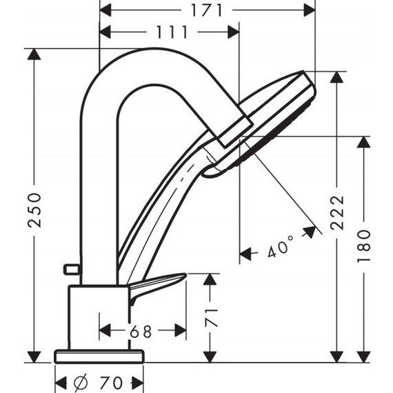 Смеситель для ванны Hansgrohe Logis 71313000 - фото 2