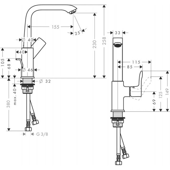 Смеситель для умывальника Hansgrohe Metris 31087000 - фото, картинка 9 Смеситель для умывальника Hansgrohe Metris 31087000 - фото 9