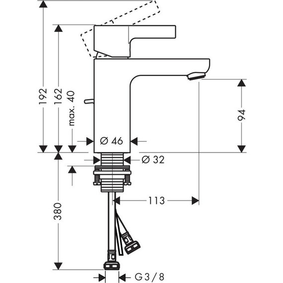 Смеситель для умывальника Hansgrohe Metris S 31060000 - фото, картинка 7 Смеситель для умывальника Hansgrohe Metris S 31060000 - фото 7