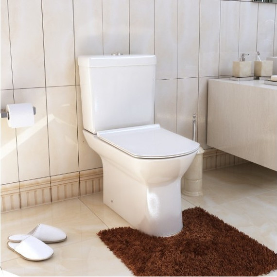 Унитаз-компакт безободковый Sole Quadro с крышкой микролифт - фото 3