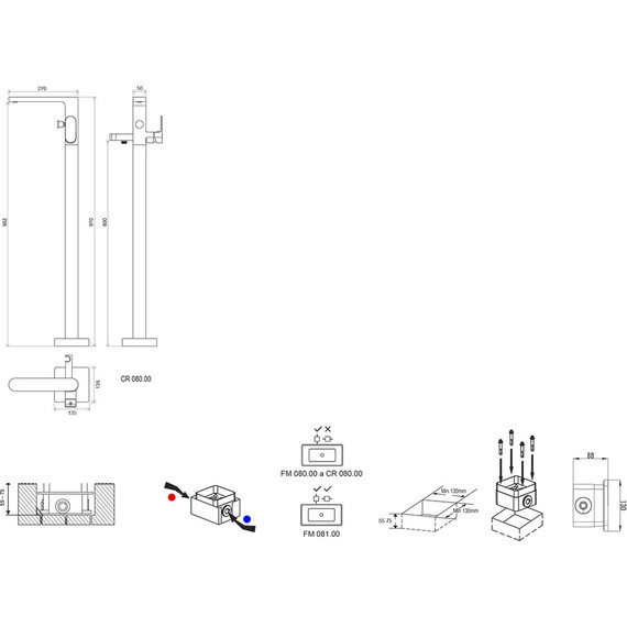 Смеситель для ванны Ravak Chrome CR 080.00 X070101 - фото, картинка 6 Смеситель для ванны Ravak Chrome CR 080.00 X070101 - фото 6