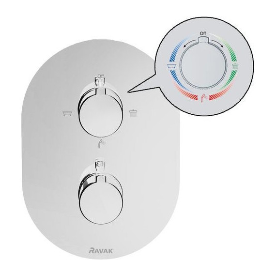Смеситель для ванны с термостатом Ravak Chrome CR 067.00 X070075+X070074 - фото 6