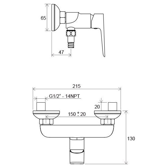 Смеситель для душа Ravak Classic СL 032.00/150 X070084 - фото 5