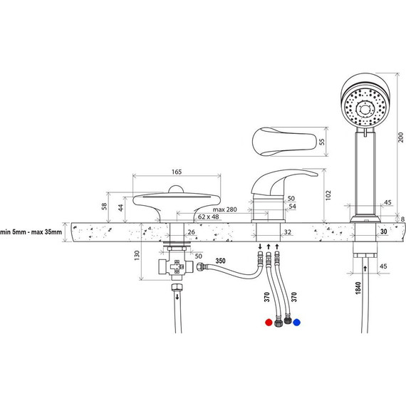 Смеситель для ванны Ravak Rosa RS 025.00 X07P003 - фото 6