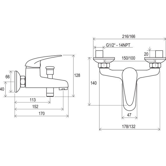 Смеситель для ванны Ravak Suzan SN 022.00/150 X070004 - фото, картинка 3 Смеситель для ванны Ravak Suzan SN 022.00/150 X070004 - фото 3