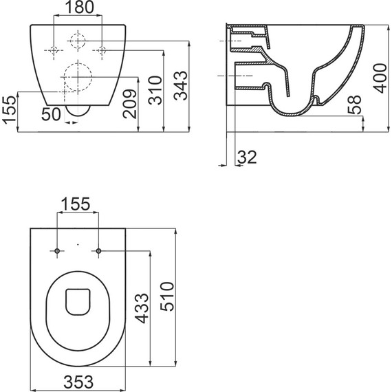Унитаз подвесной Ravak Uni Chrome RimOff X01535, Цвет производителя: белый - фото, картинка 7 Унитаз подвесной Ravak Uni Chrome RimOff X01535, Цвет производителя: белый - фото 7