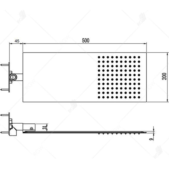 Верхний душ RGW SP-63 21140363-01(200х500 мм) латунь - фото 2