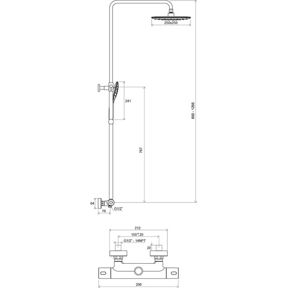 Душевая стойка с термостатом Ravak Termo TE 093.00/150 X070099 - фото, картинка 6 Душевая стойка с термостатом Ravak Termo TE 093.00/150 X070099 - фото 6