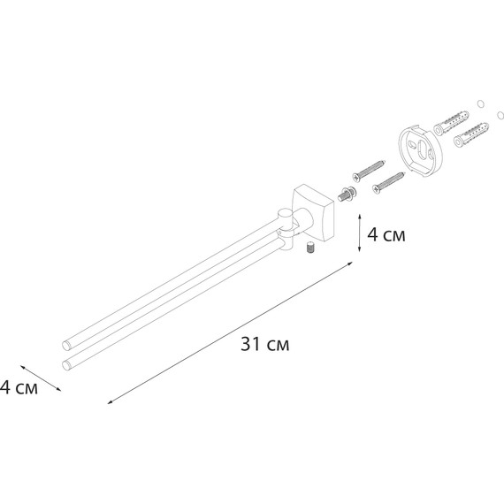 Полотенцедержатель Fixsen Kvadro FX-61302A - фото 3