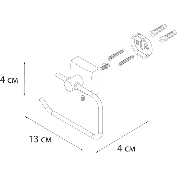 Держатель для туалетной бумаги Fixsen Kvadro FX-61310A - фото, картинка 3 Держатель для туалетной бумаги Fixsen Kvadro FX-61310A - фото 3