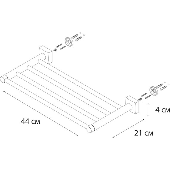 Полка для полотенец Fixsen Kvadro FX-61316 - фото 3