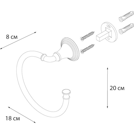Полотенцедержатель Fixsen Luksor FX-71611B, цвет черный - фото 3