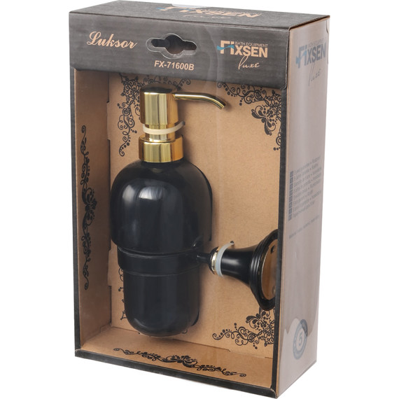 Дозатор для жидкого мыла Fixsen Luksor FX-71612B, цвет черный - фото 2