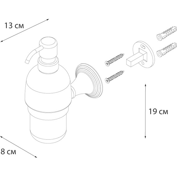 Дозатор для жидкого мыла Fixsen Luksor FX-71612B, цвет черный - фото 3