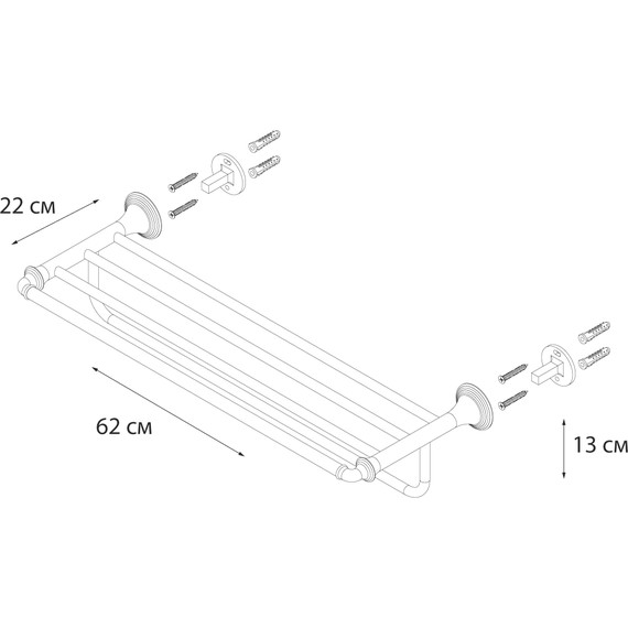 Полка для полотенец Fixsen Luksor FX-71615B, цвет черный - фото 3
