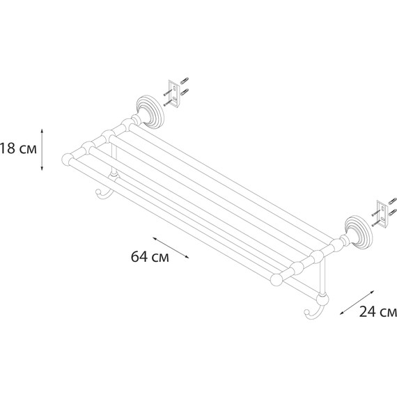 Полка для полотенец Fixsen Retro FX-83815A, цвет бронза - фото 3