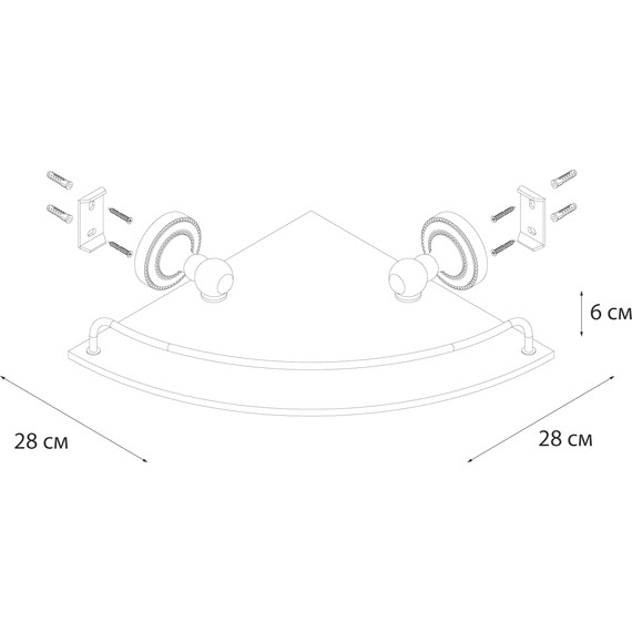 Стеклянная полка Fixsen Style FX-41103A 30 см - фото 3
