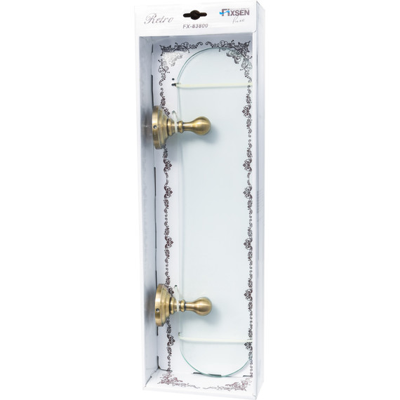 Стеклянная полка Fixsen Retro FX-83803 50 см, цвет бронза - фото 2