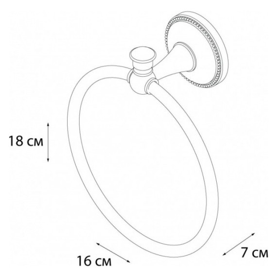 Кольцо для полотенец Fixsen Alfa GR-9511, цвет античная латунь - фото 2