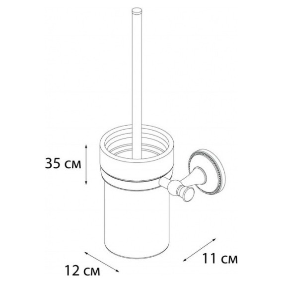 Ершик для унитаза Fixsen Alfa GR-9513, цвет античная латунь - фото 2
