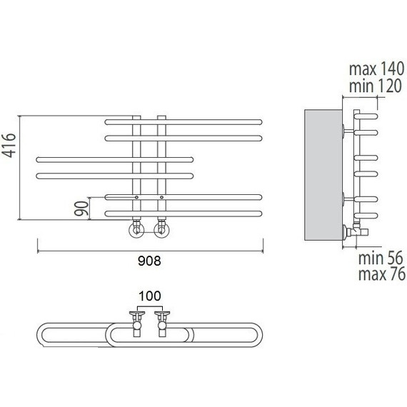 Полотенцесушитель водяной Terminus Диана П6 100х416 мм 4620768886447 - фото, картинка 3 Полотенцесушитель водяной Terminus Диана П6 100х416 мм 4620768886447 - фото 3