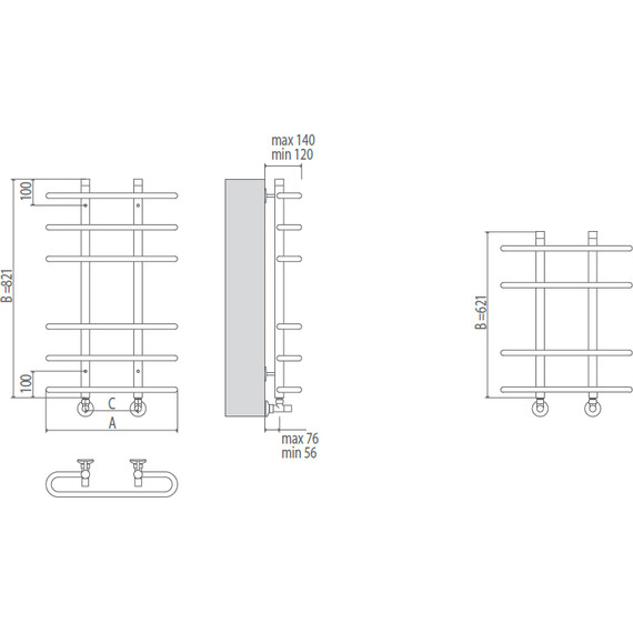 Полотенцесушитель водяной Terminus Сахара П4 200х596 мм 4670030723178 - фото 3