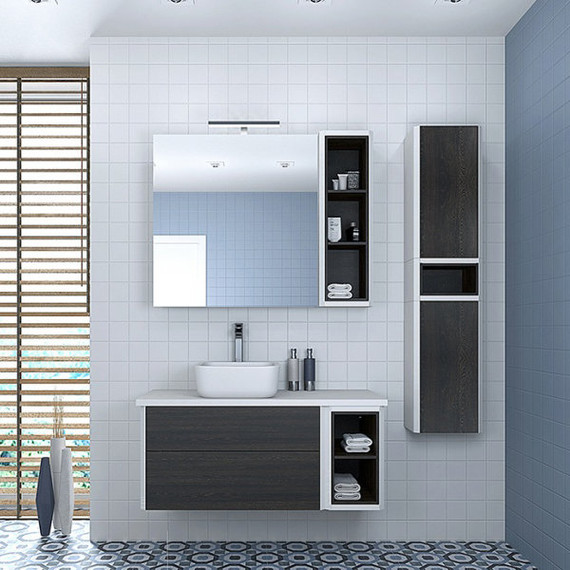 Модуль подвесной открытый Акватон Брук 20 см 1A200903BCDF0, белый/дуб феррара - фото 3