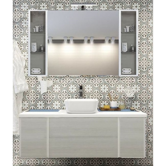 Модуль подвесной с распашным фасадом Акватон Брук 40 см 1A201803BCDL0, белый/дуб латте - фото 2