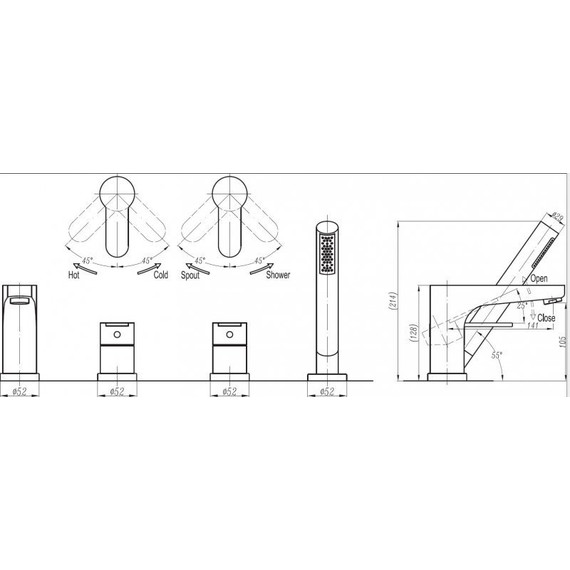 Смеситель для ванны Cezares Laconico C-BVDM-01, Цвет производителя: хром - фото, картинка 2 Смеситель для ванны Cezares Laconico C-BVDM-01, Цвет производителя: хром - фото 2
