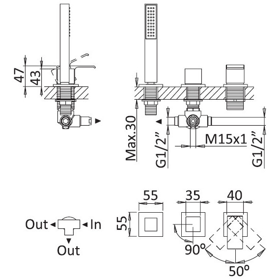 Смеситель для ванны Cezares PORTA-BVDM3-01, Цвет производителя: хром - фото, картинка 2 Смеситель для ванны Cezares PORTA-BVDM3-01, Цвет производителя: хром - фото 2