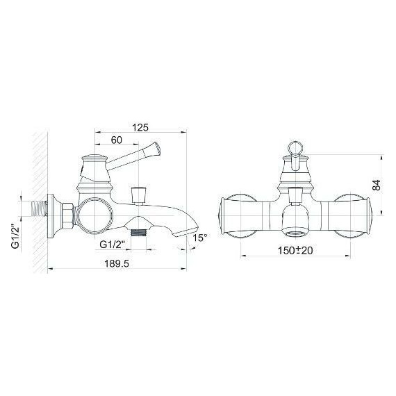 Набор смесителей 3 в 1 для ванны с коротким изливом Imprese Podzima Ledove - фото 7
