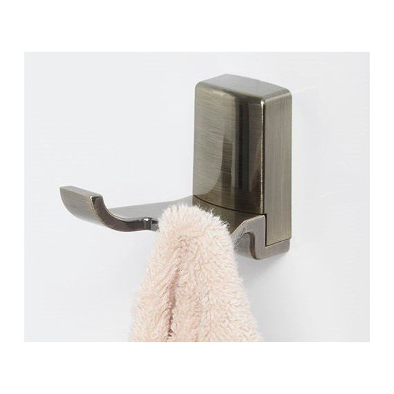 Крючок двойной WasserKraft Exter K-5223D, цвет светлая бронза - фото 3