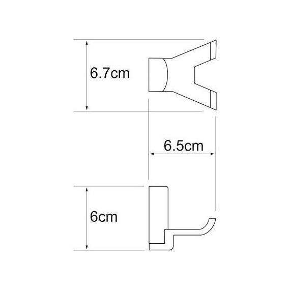 Крючок двойной WasserKraft Exter K-5223D, цвет светлая бронза - фото 5
