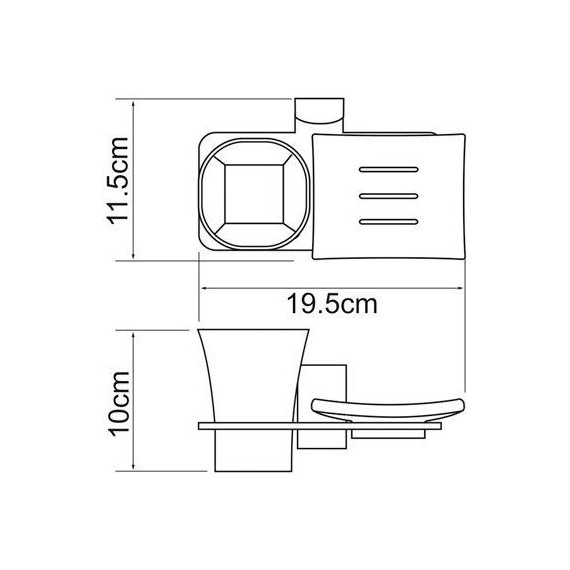 Стакан с мыльницей WasserKraft Exter K-5226, цвет светлая бронза - фото 5