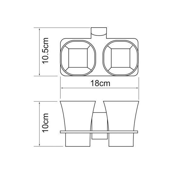 Стакан двойной для зубных щеток WasserKraft Exter K-5228D, цвет светлая бронза - фото 4