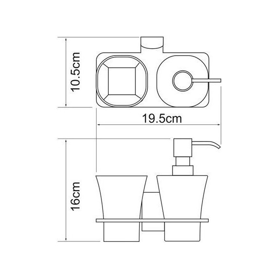 Дозатор для жидкого мыла со стаканом WasserKraft Exter K-5289, цвет светлая бронза - фото 4
