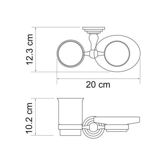 Стакан с мыльницей WasserKraft Ammer K-7026 - фото 4