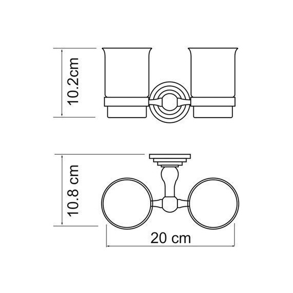 Стакан двойной для зубных щеток WasserKraft Ammer K-7028D - фото 4