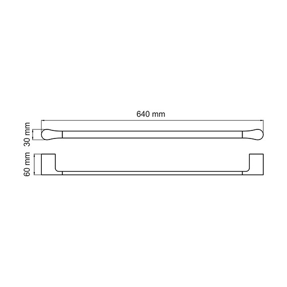Полотенцедержатель WasserKraft Elbe K-7230, цвет чёрный - фото 4