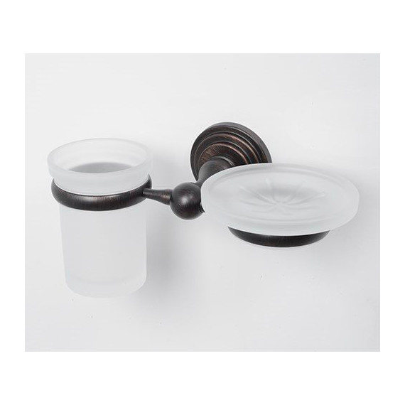 Стакан с мыльницей WasserKraft Isar K-7326, цвет тёмная бронза - фото 2