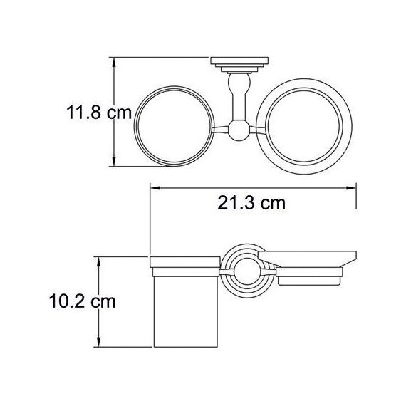 Стакан с мыльницей WasserKraft Isar K-7326, цвет тёмная бронза - фото 4