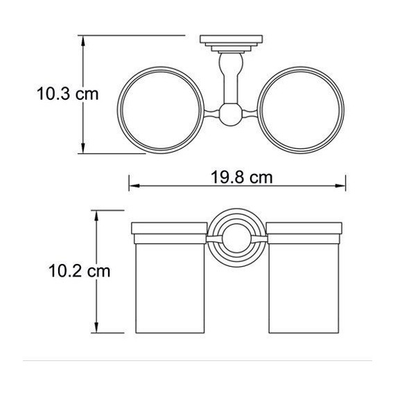 Стакан двойной для зубных щеток WasserKraft Isar K-7328D, цвет тёмная бронза - фото 4