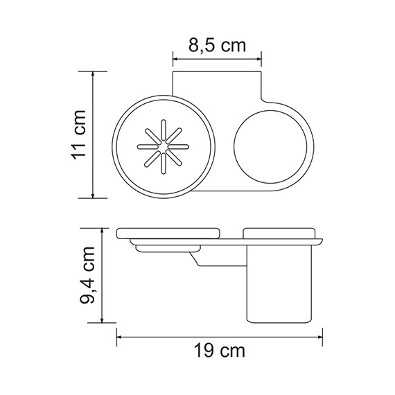 Стакан с мыльницей WasserKraft Kammel K-8326 - фото 4