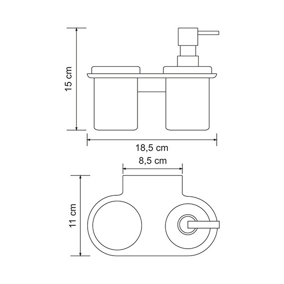 Дозатор для жидкого мыла со стаканом WasserKraft Kammel K-8389 - фото 4