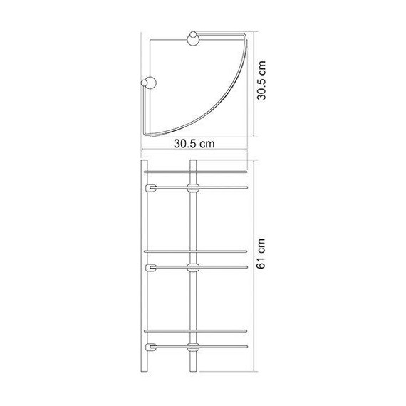 Полка стеклянная WasserKraft Exter K-3533 30 см, цвет светлая бронза - фото 3