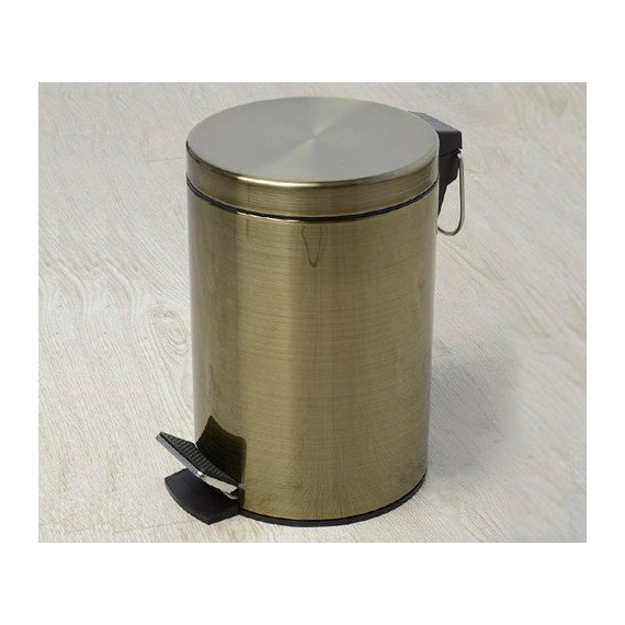 Ведро для мусора с педалью WasserKraft Exter K-645, цвет светлая бронза - фото 2