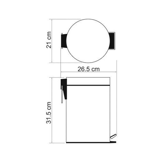 Ведро для мусора с педалью WasserKraft Exter K-645, цвет светлая бронза - фото 3