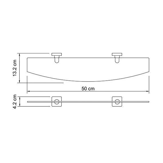 Полка стеклянная WasserKraft Lippe K-6524 50 см - фото 4