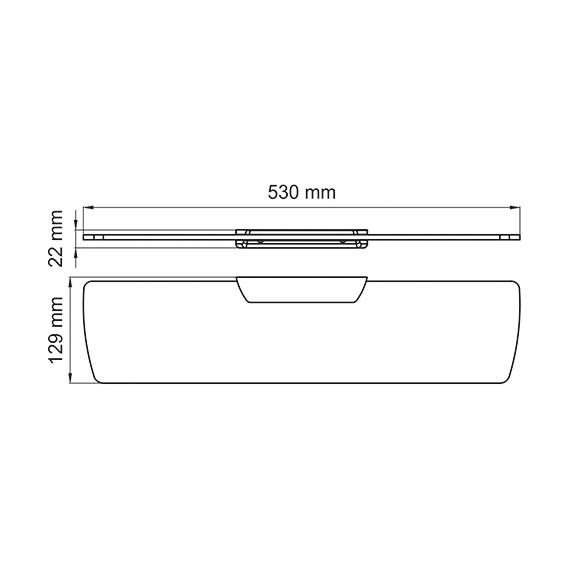 Стеклянная полка WasserKraft Elbe K-7224 55 см, цвет чёрный - фото 4